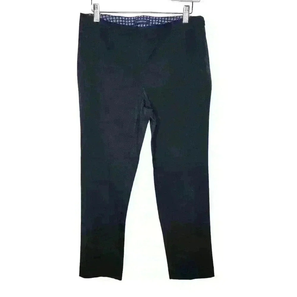 Lands end women's black side zip black tapered pants size 8P